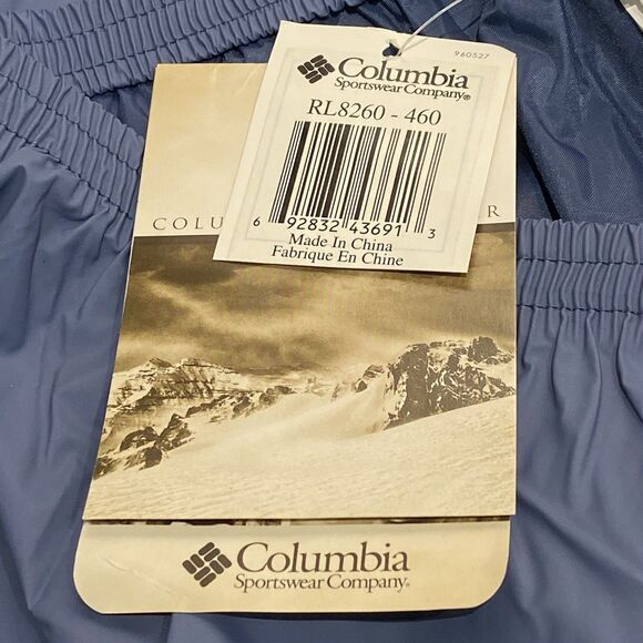 Vtg Columbia Waterproof Rain Pants Shell PVC Nylon Blue Sealed Seam Womens XL - Picture 10 of 12